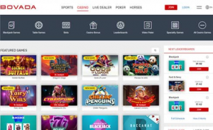 online casino games at Bovada