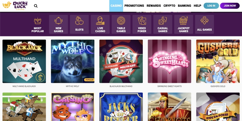 Ducky Luck Casino - Best for Exciting Promotions and Diverse Gaming Portfolio